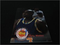 Chris Webber signed RC basketball card COA