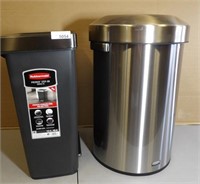 Rubbermaid Trash Can & Stainless Steel Trash Can