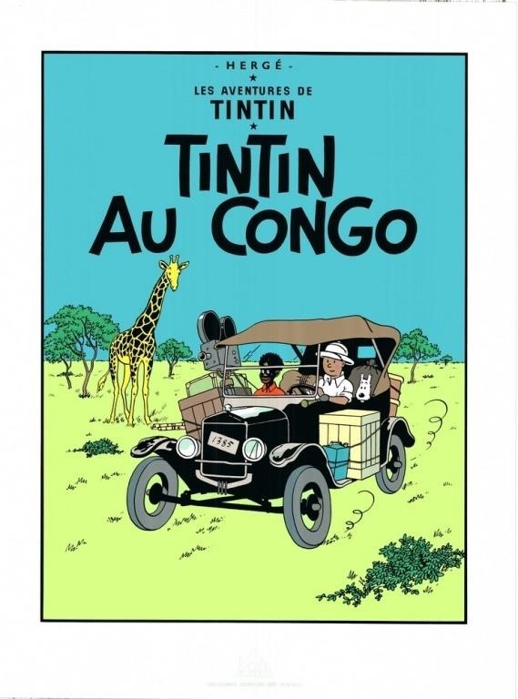 Tintin. Sérigraphie Tintin au Congo