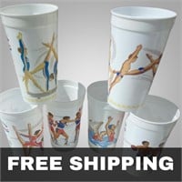 Qty6 Vintage McDonald's Olympic Team Plastic Cups