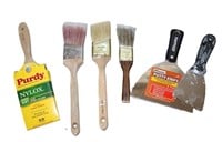 putty knives paint brushes