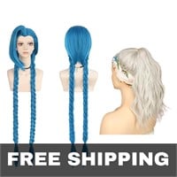5pcs Blue & 5pcs Gray Hair Wigs for Cosplay