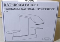 Bathroom Faucet Two Handle Waterfall Spout Faucet