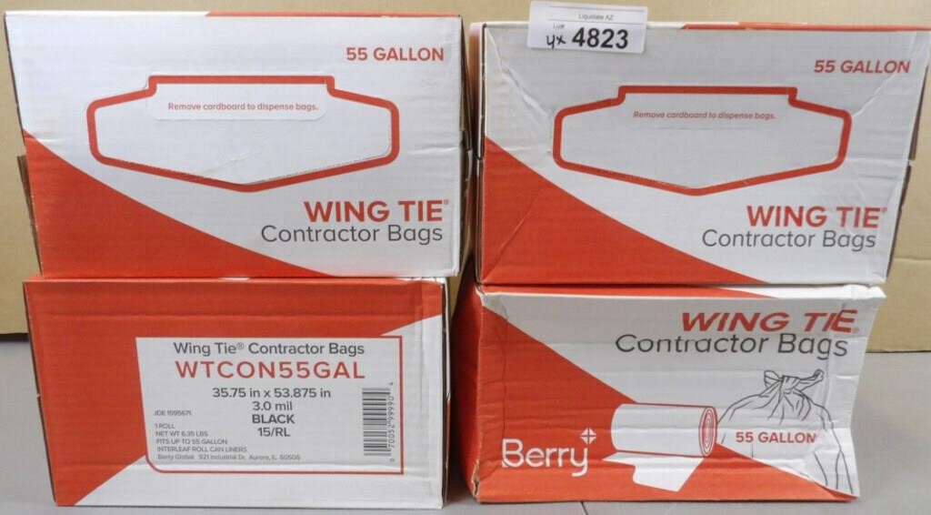 4x Wing Tie Contactor Bags 55 Gallon
