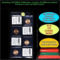 Great Page of 4 US Presidential Dollar Coins