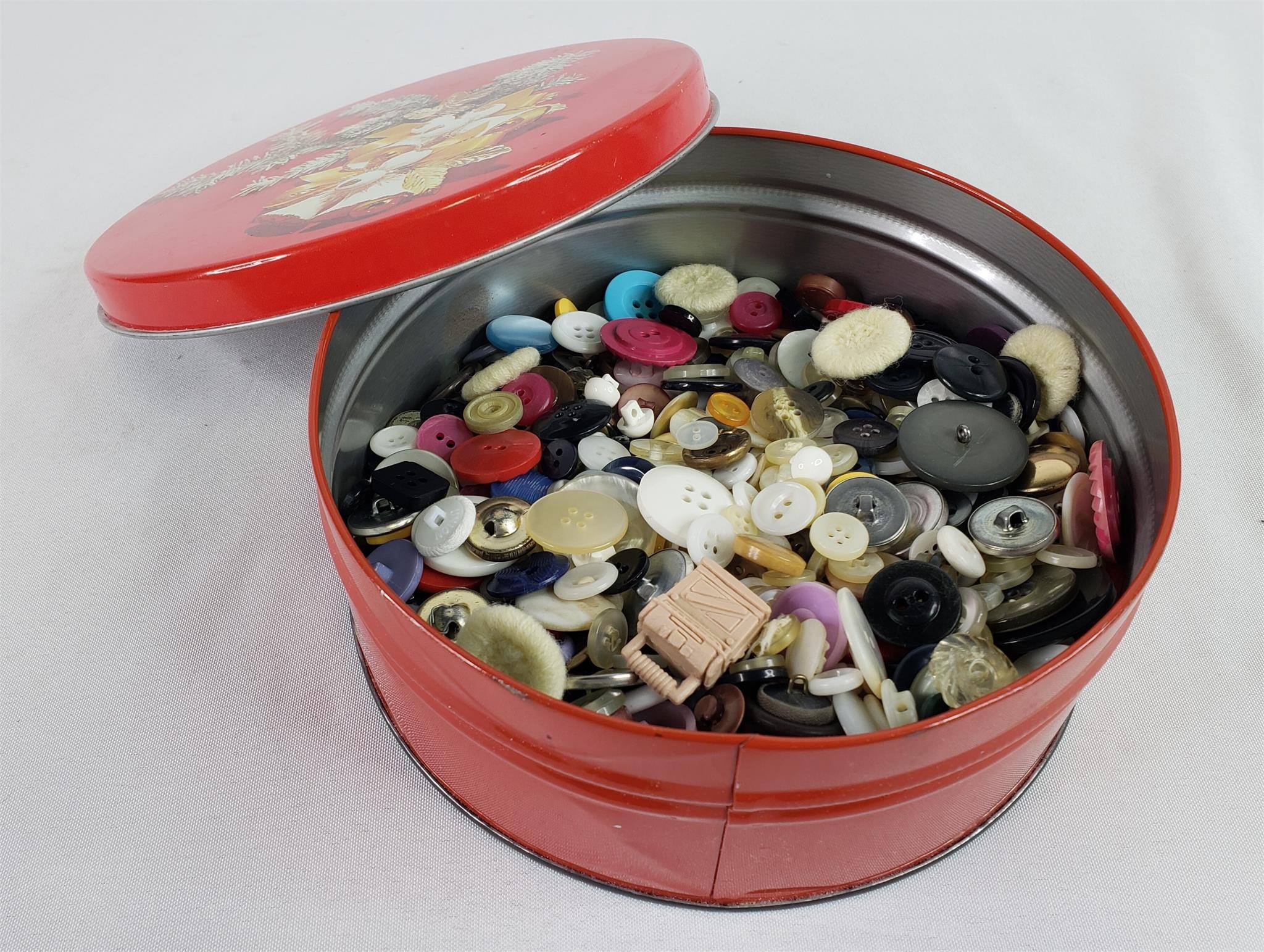 Assorted Buttons in Tin