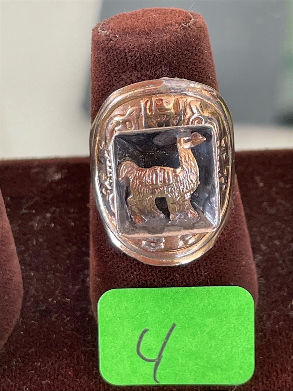 18k and Sterling Llama Ring