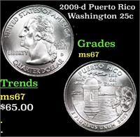 2009-d Puerto Rico Washington Quarter 25c Grades G