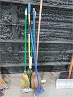 shovels, brooms, cleaning supplies