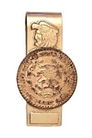 sterling Indian head Mexican coin money clip
