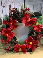 Red Amarylis LED Wreath
