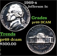 Proof 1969-s Jefferson Nickel 5c Grades GEM++ Proo