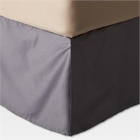 Full Gray Cotton Bed Skirt - Threshold