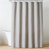 Crinkle Stripe Woven Shower Curtain Jet Gray
