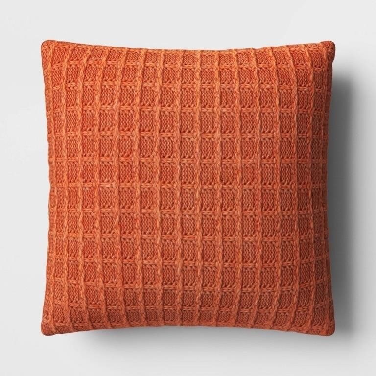 Marled Knit Throw Pillow Orange - Threshold