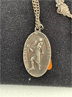 Sterling Christopher Protect Us Religious Necklace