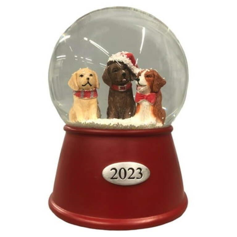 2023 Wondershop Dogs Musical Snow Globe
