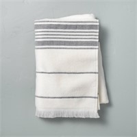 Multistripe Bath Towel Sour Cream/Gray - H&H