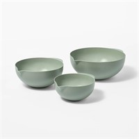 Plastic Bowl Set with Pour Spots  Green