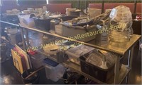 cutting boards, bus tubs, utensils, china cap