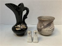 Pottery Ewer, Planter & China Shakers