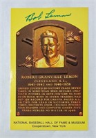Bob Lemon HOF 76 Signed Auto Hall of Fame Postcard
