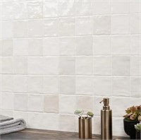 Kingston White  Glazed Ceramic Wall Tile