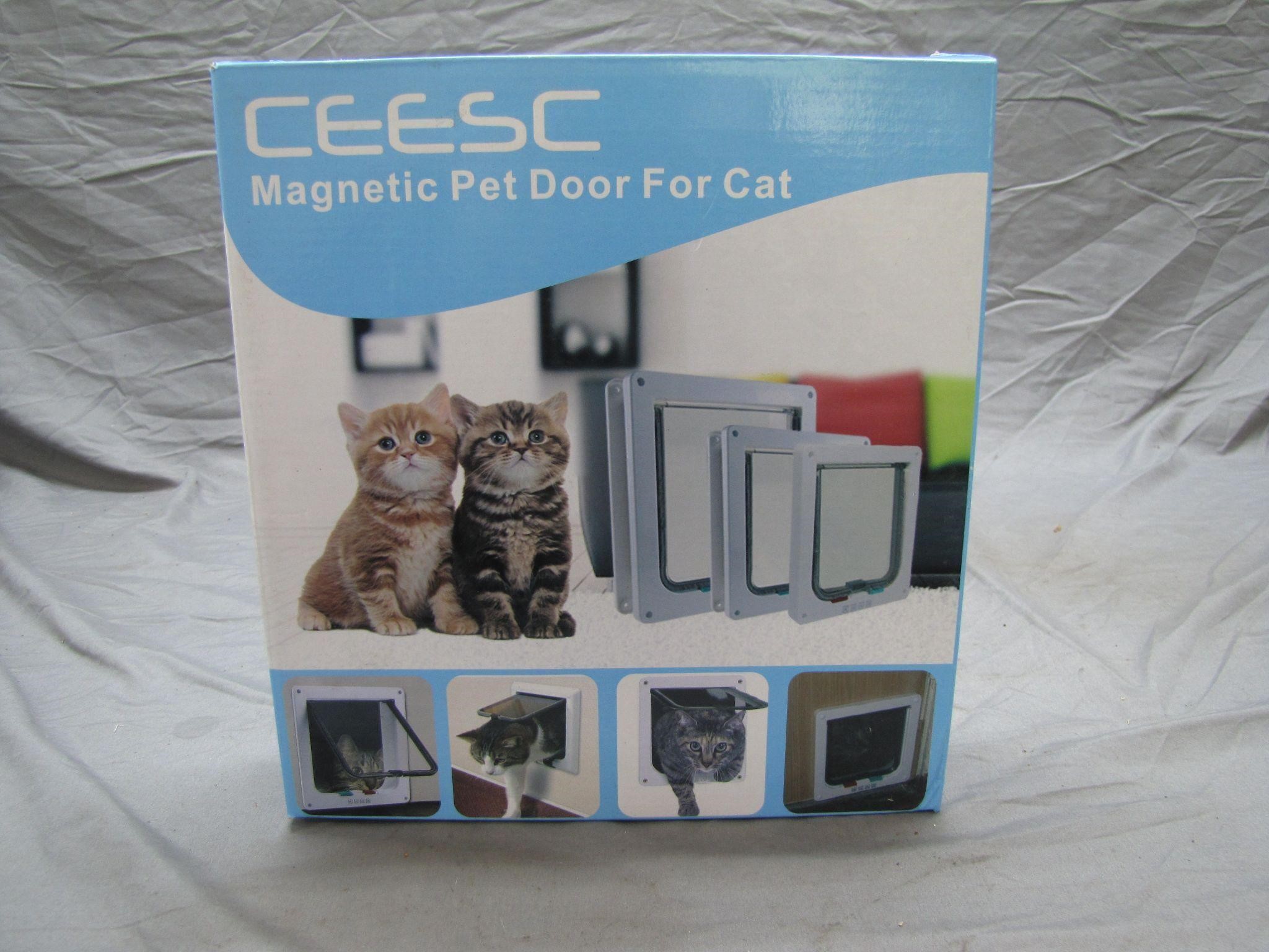 Ceese Black Large Magnetic Pet Door For Cat