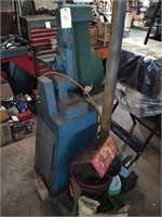 Working Belt Sander, batteries, oil can, bucket.