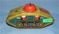 Early WWI style tin tank bank Marx Toys circa 1930