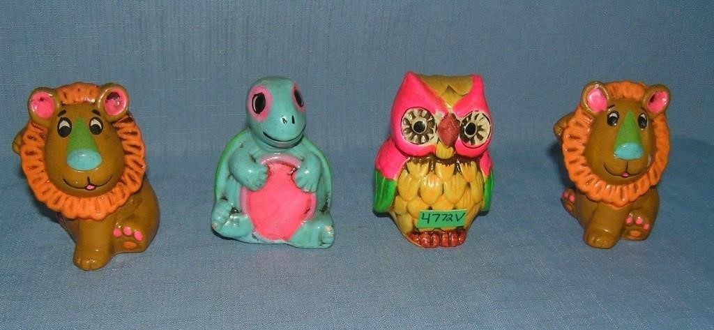 Group of 4 composition animal banks