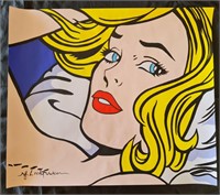 Roy Lichtenstein Handmade Painting on Cardboard