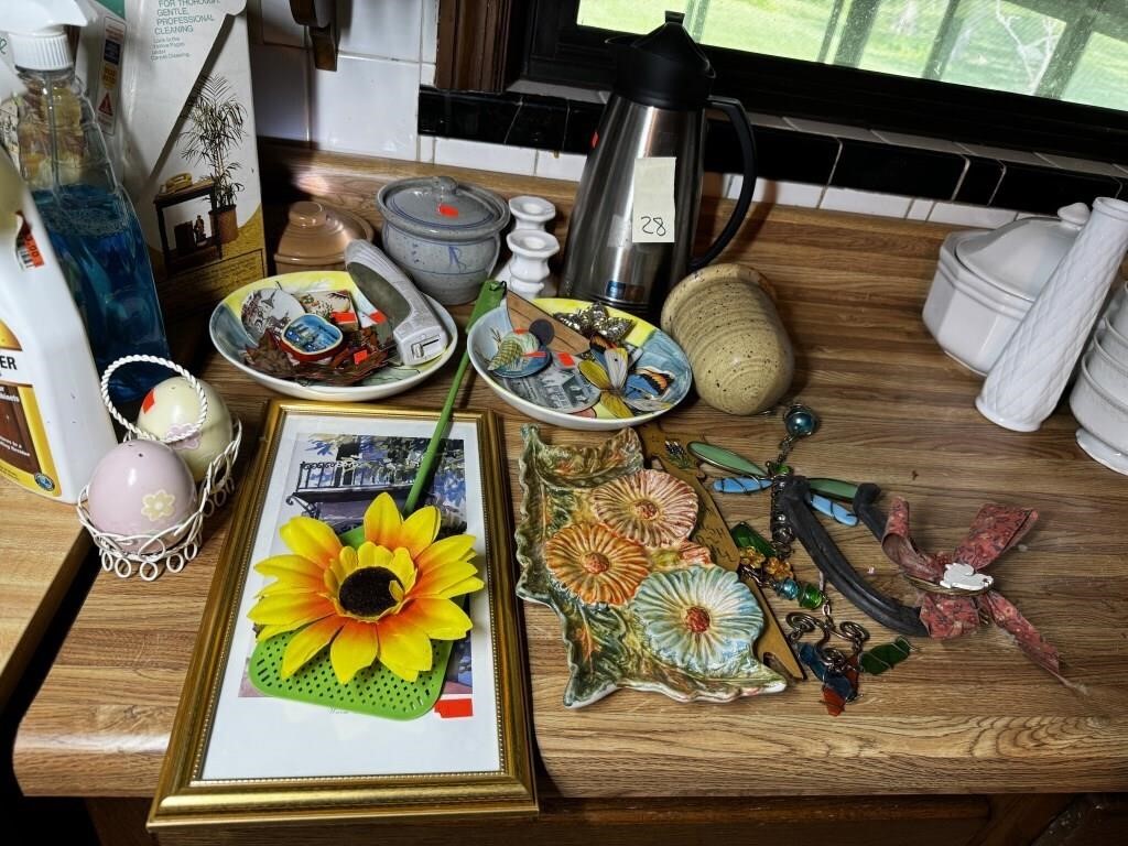 Pottery & Other Items on Counter Top