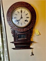 Antique Wall Clock w/ Key