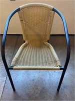 Metal & Weaved Plastic Wicker Chair