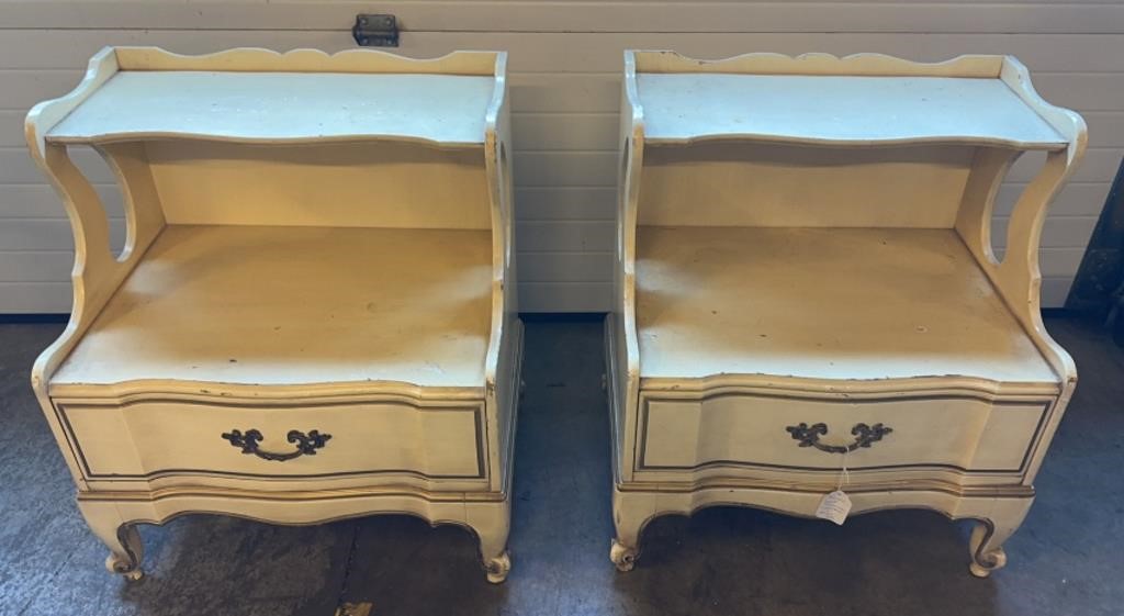 Pair largest French Provinciale Nightstands