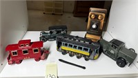 Cast Iron Train Cars & Misc.
