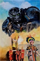 Transformers in Peru Oil painting on canvas