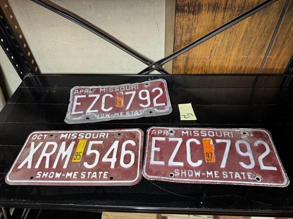 3 Old License Plates