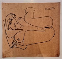 Pablo Picasso Drawing on cardboard