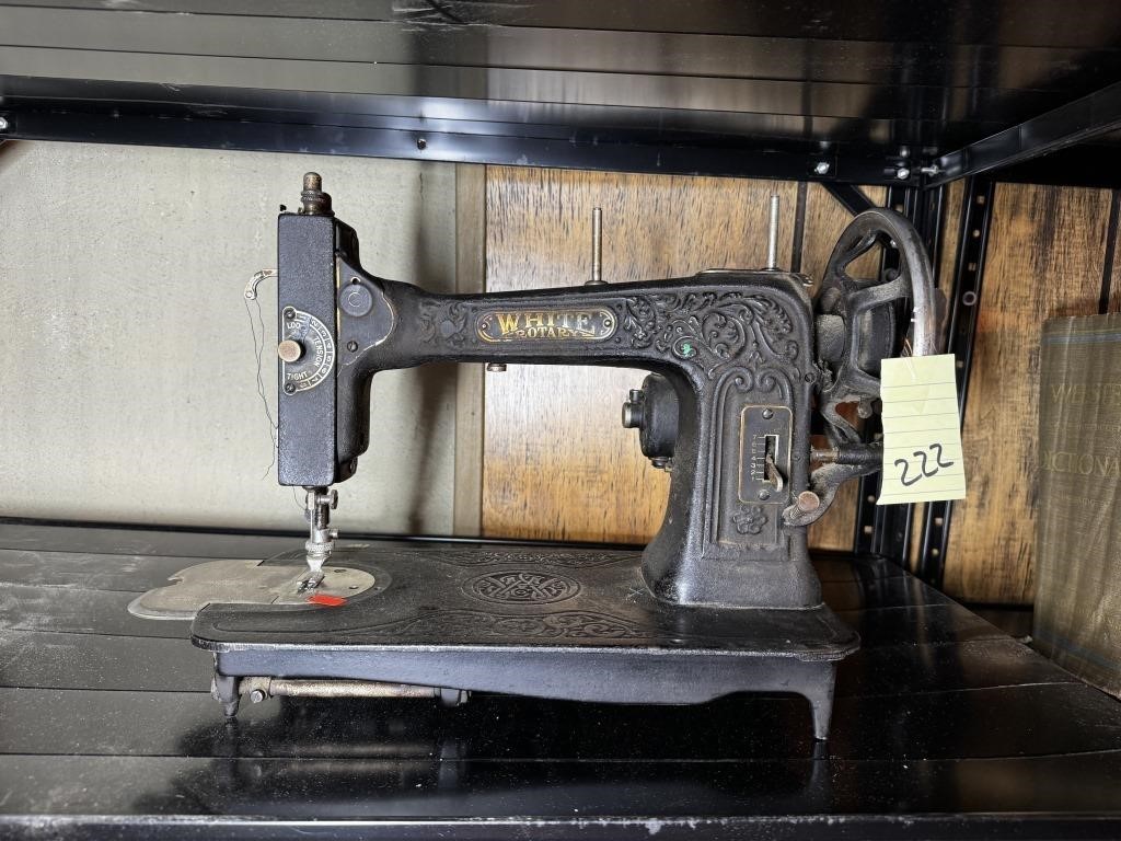 White Cast Iron Sewing Machine