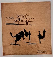 Pablo Picasso Drawing on cardboard