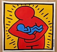 Keith Haring Handmade Drawing On Carboard