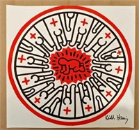 Keith Haring Handmade Drawing On Carboard