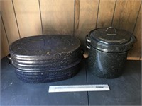 Enamel Roasting Pan and Stock Pot