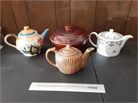Tea Pots and Stoneware Bean Pot