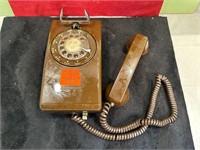 VINTAGE WALL PHONE BROWN