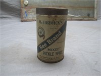 Vintage 3 1/2" McCormick Bee Brand Mixed Pickle