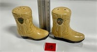 Vtg Ceramic Badlands Cowboy Boots S&P Shakers