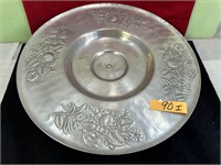 SIGNED HAMMERED ALUMINUM LAZY SUSAN